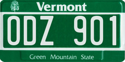 VT license plate ODZ901