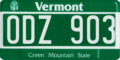 VT license plate ODZ903