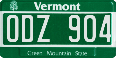 VT license plate ODZ904