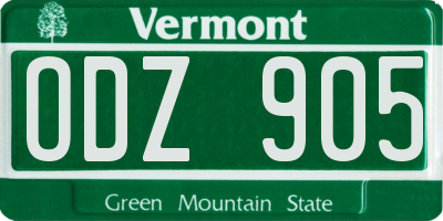 VT license plate ODZ905