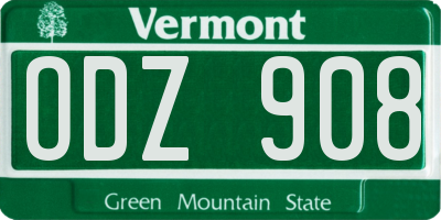 VT license plate ODZ908