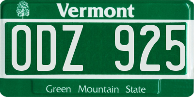 VT license plate ODZ925