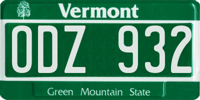 VT license plate ODZ932