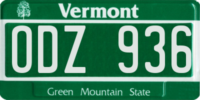 VT license plate ODZ936