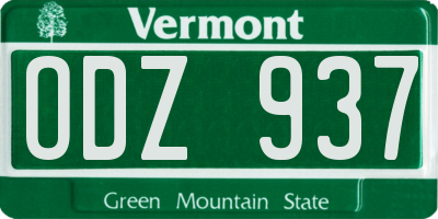 VT license plate ODZ937