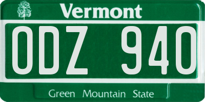 VT license plate ODZ940