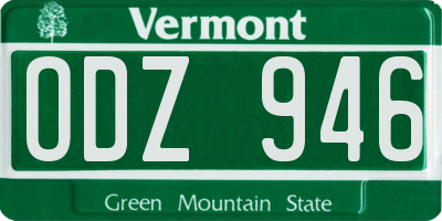 VT license plate ODZ946