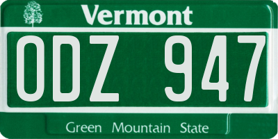 VT license plate ODZ947