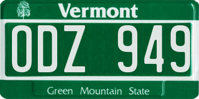 VT license plate ODZ949