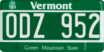 VT license plate ODZ952