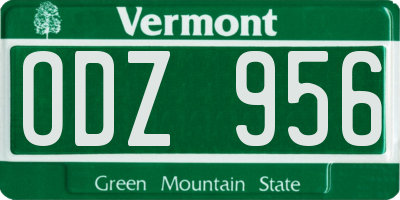 VT license plate ODZ956