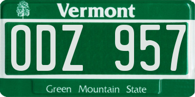 VT license plate ODZ957