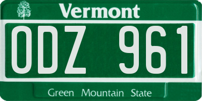 VT license plate ODZ961