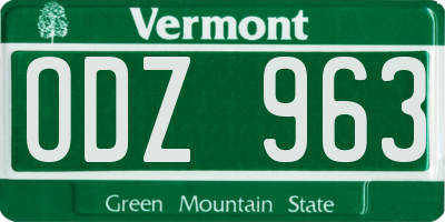 VT license plate ODZ963