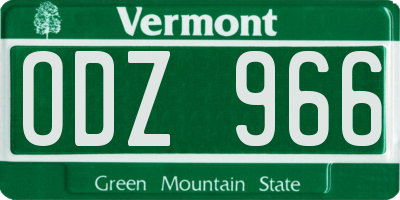 VT license plate ODZ966