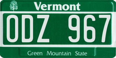 VT license plate ODZ967