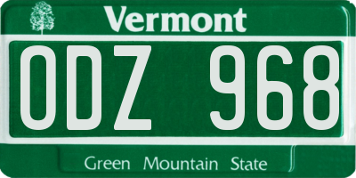 VT license plate ODZ968
