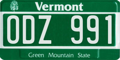 VT license plate ODZ991