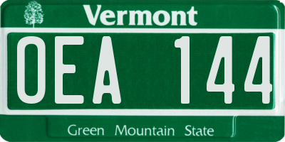 VT license plate OEA144