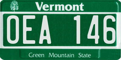 VT license plate OEA146