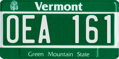 VT license plate OEA161