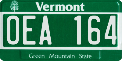 VT license plate OEA164