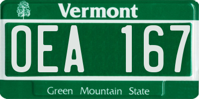 VT license plate OEA167