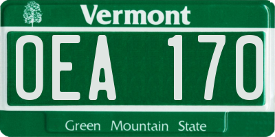 VT license plate OEA170