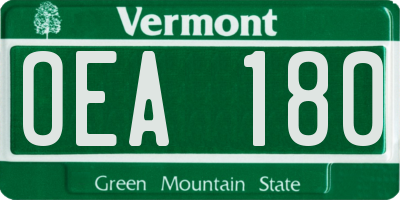 VT license plate OEA180