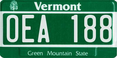 VT license plate OEA188