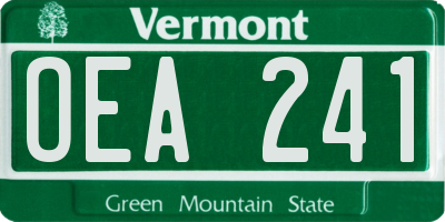 VT license plate OEA241