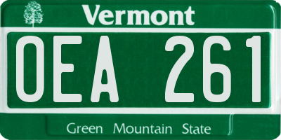 VT license plate OEA261