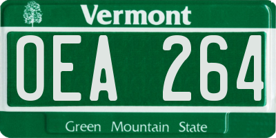 VT license plate OEA264