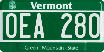 VT license plate OEA280