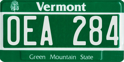 VT license plate OEA284