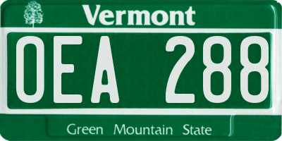 VT license plate OEA288