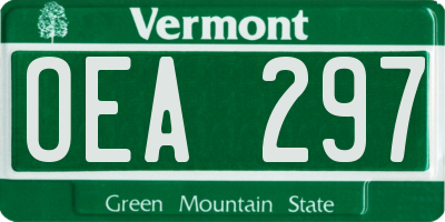VT license plate OEA297