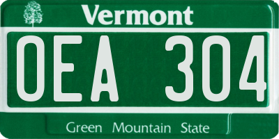 VT license plate OEA304