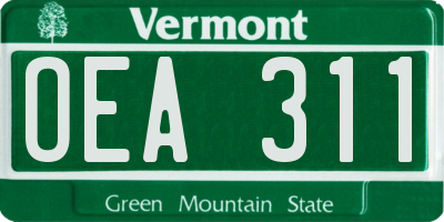 VT license plate OEA311