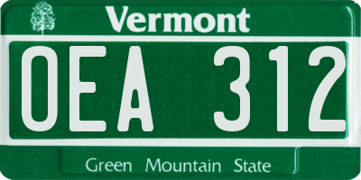 VT license plate OEA312