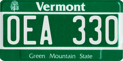 VT license plate OEA330
