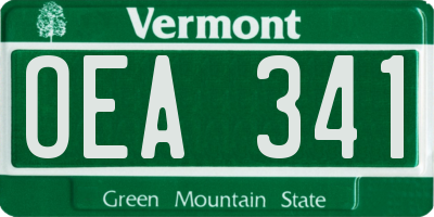 VT license plate OEA341