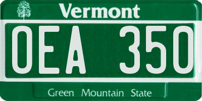 VT license plate OEA350