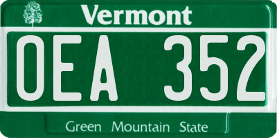 VT license plate OEA352