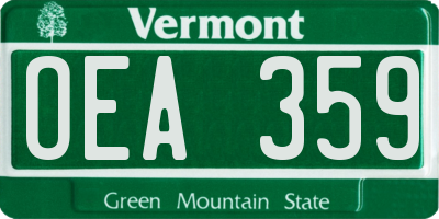 VT license plate OEA359