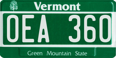 VT license plate OEA360
