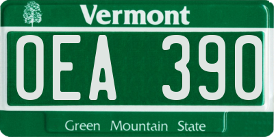 VT license plate OEA390