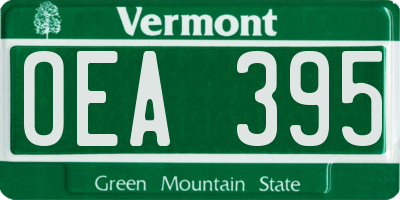 VT license plate OEA395