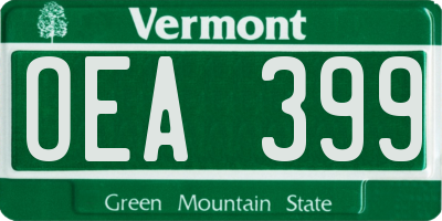VT license plate OEA399