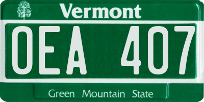 VT license plate OEA407